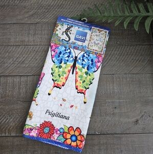 Colorful Vibrant Frigiliana Spain Butterfly Print Kitchen Towel